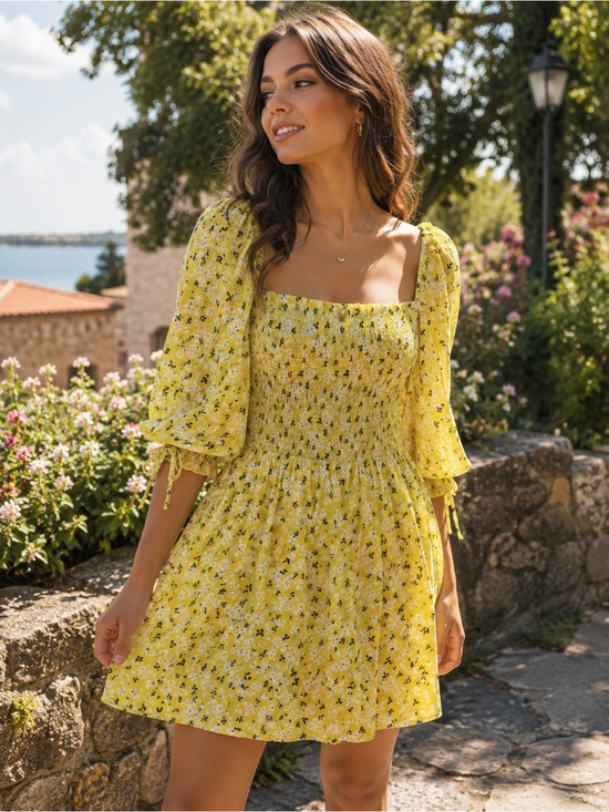 For Love And Lemons Dresses & Skirts - For Love & Lemons Pre Loved rushed Dress in a Rayon/ Viscose Blend.